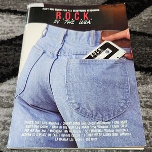 ROCK IN THE USA 80'S EASY A-B-C SHEET MUSIC BOOK FOR ALL ELECTRONIC KEYBOARDS
